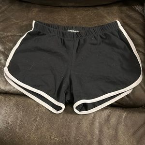 Black shorts with white trim